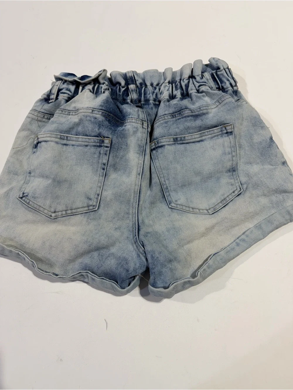 Almost Famous Light Blue Paperbag Waist Denim Shorts